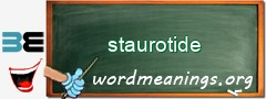 WordMeaning blackboard for staurotide